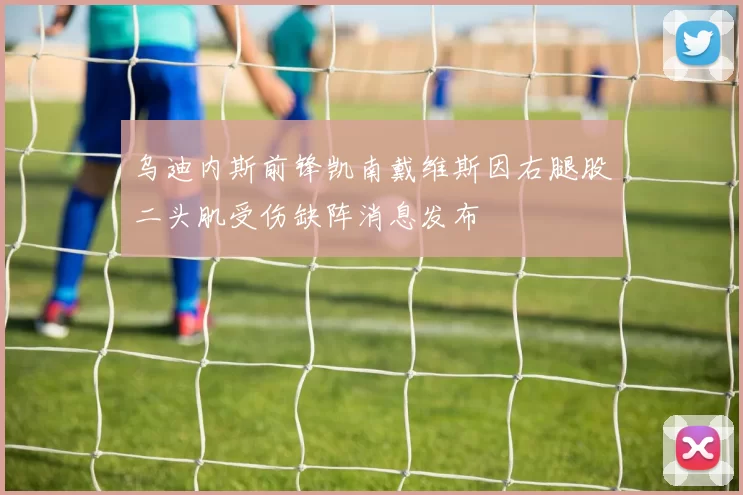 乌迪内斯前锋凯南戴维斯因右腿股二头肌受伤缺阵消息发布